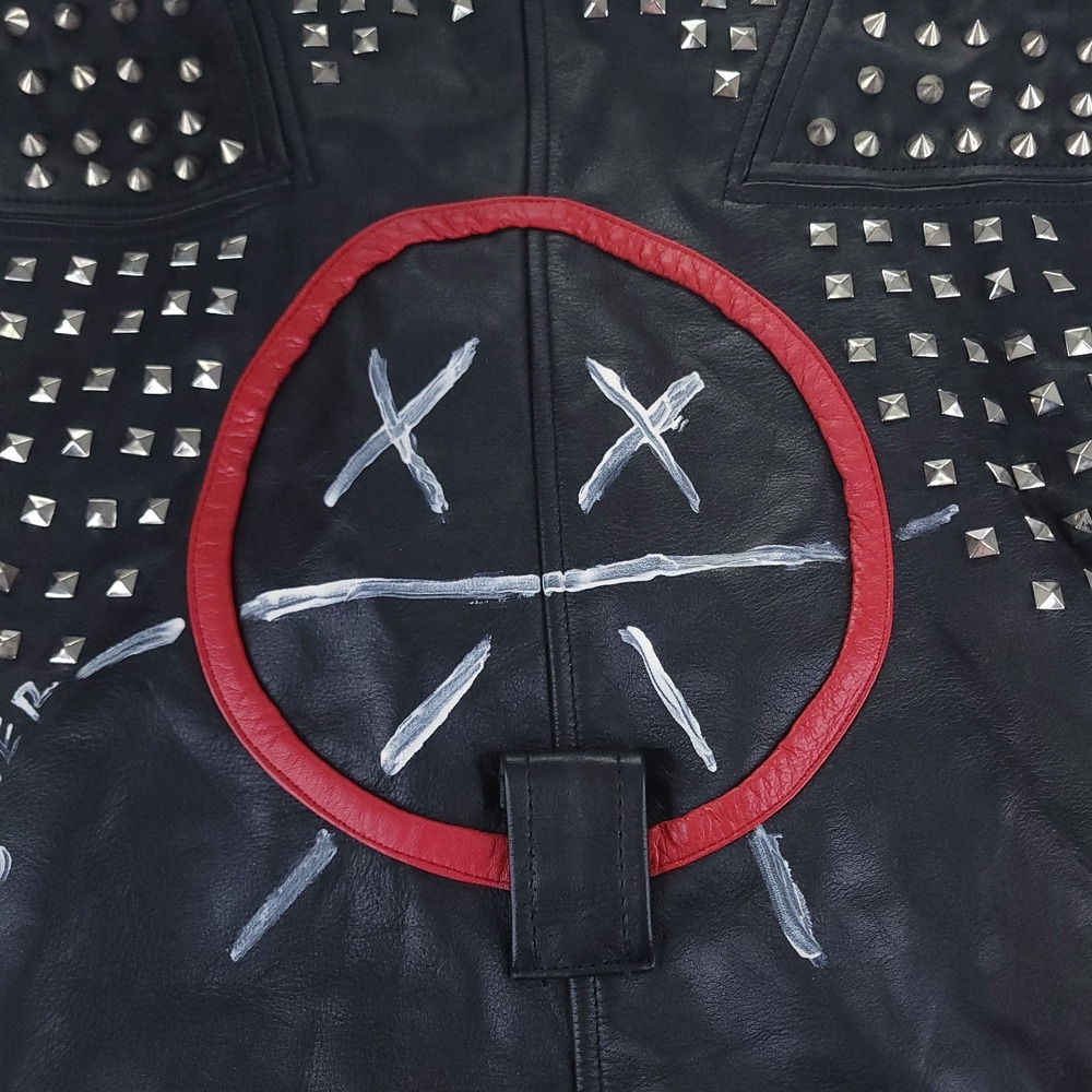 Watch Dogs 2 Legion Dedsec Wrench Studded Leather Vest Adult XS Punk No Hood - Picture 11 of 15